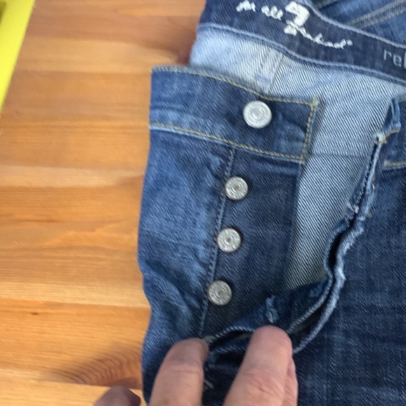 7 for all Mankind Mens Relaxed Front Button Wide Leg, Mid weight, Mid Wash Jeans - Picture 2 of 15